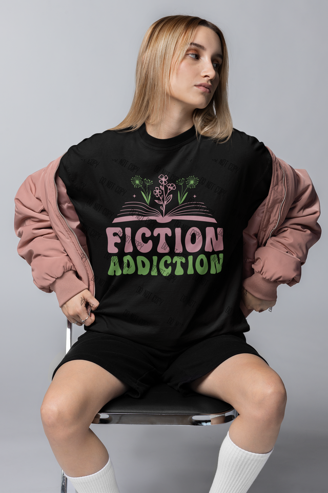 Fiction Addiction DTF Ready-to-Press Transfer: For Those Who Can't Get Enough of Fiction!