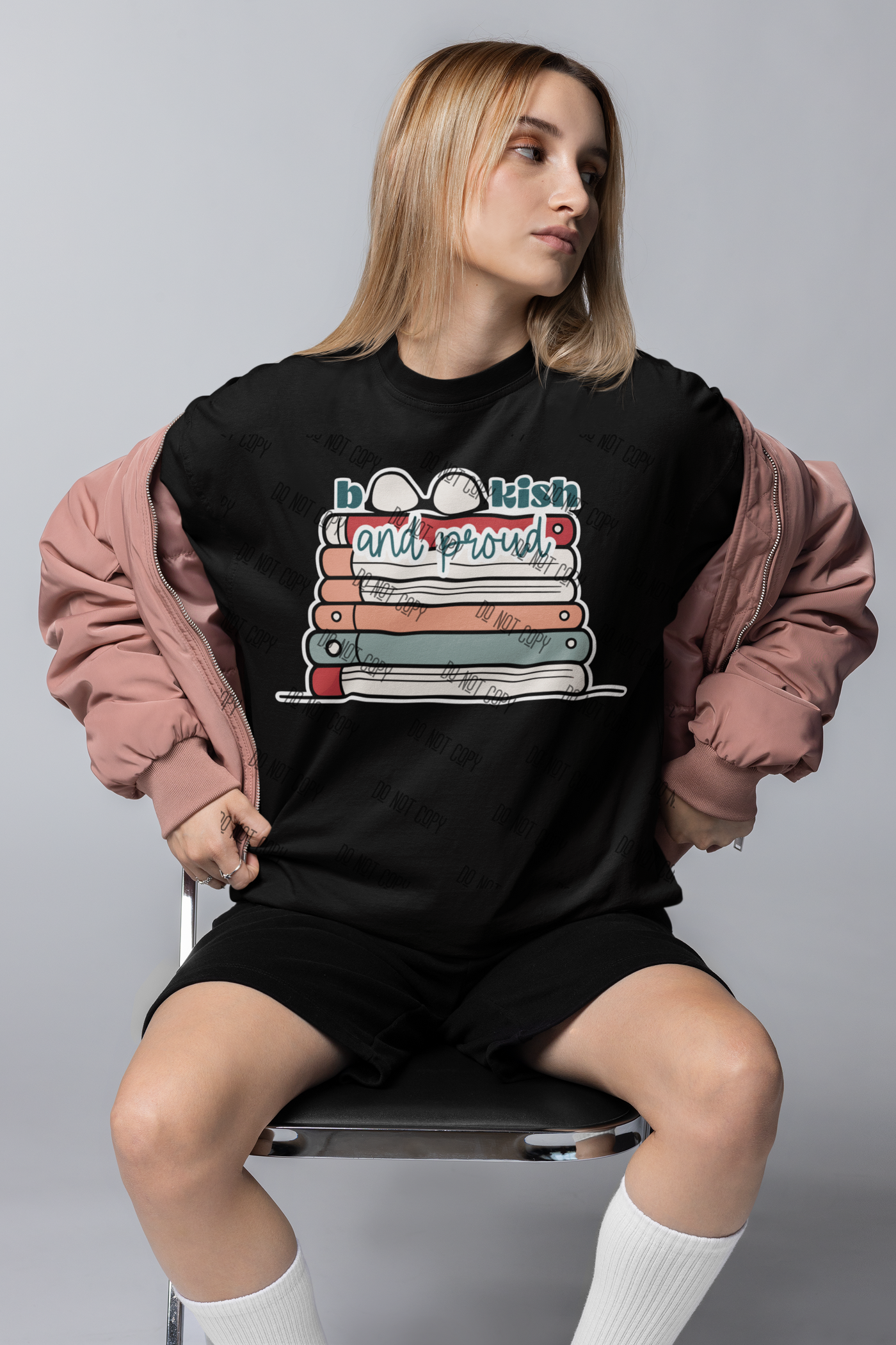 "Bookish and Proud" – DTF Transfer for Book Lovers | Bold & Empowering Design