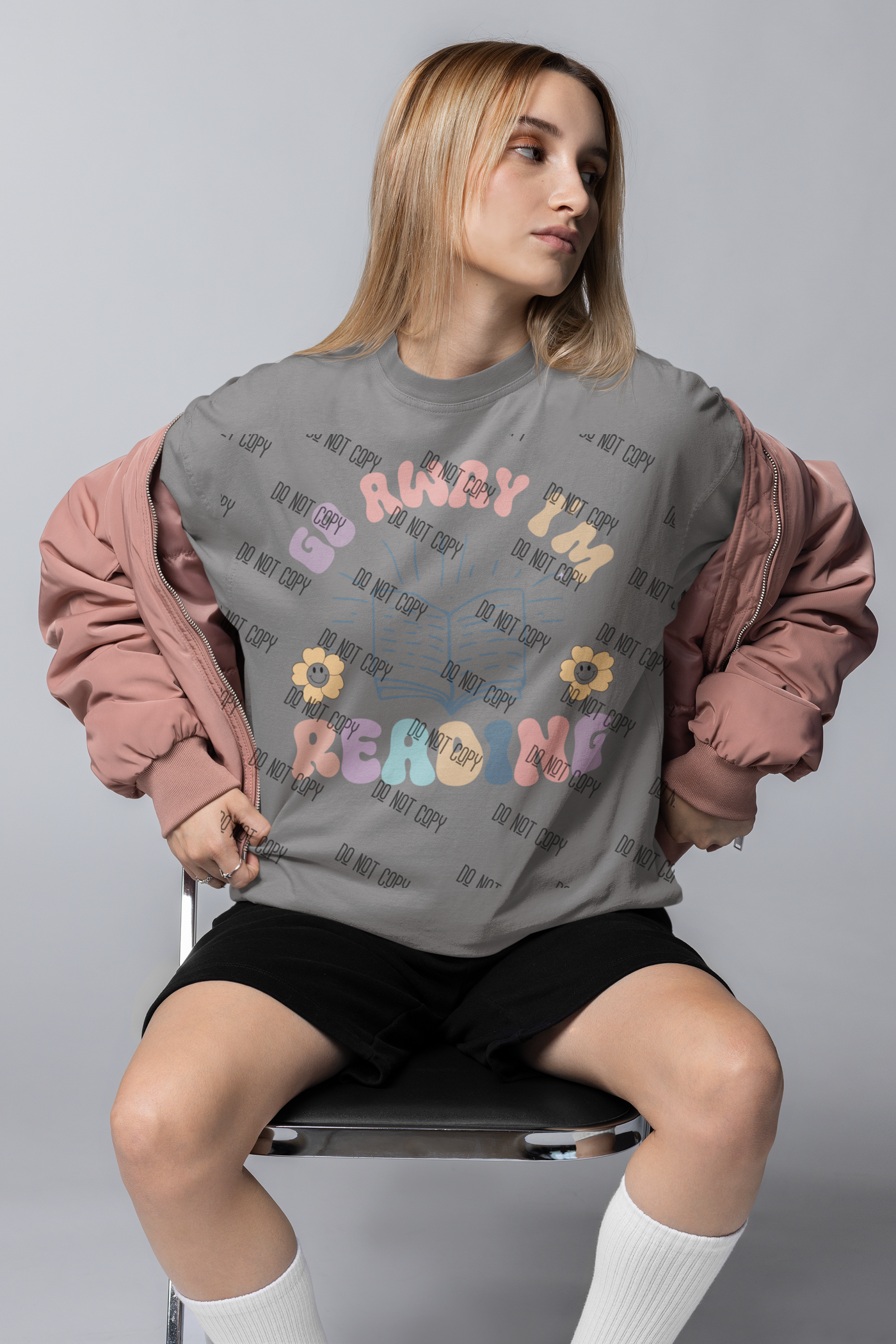 Go Away, I'm Reading – DTF Transfer for Book Lovers | Funny & Sassy Design
