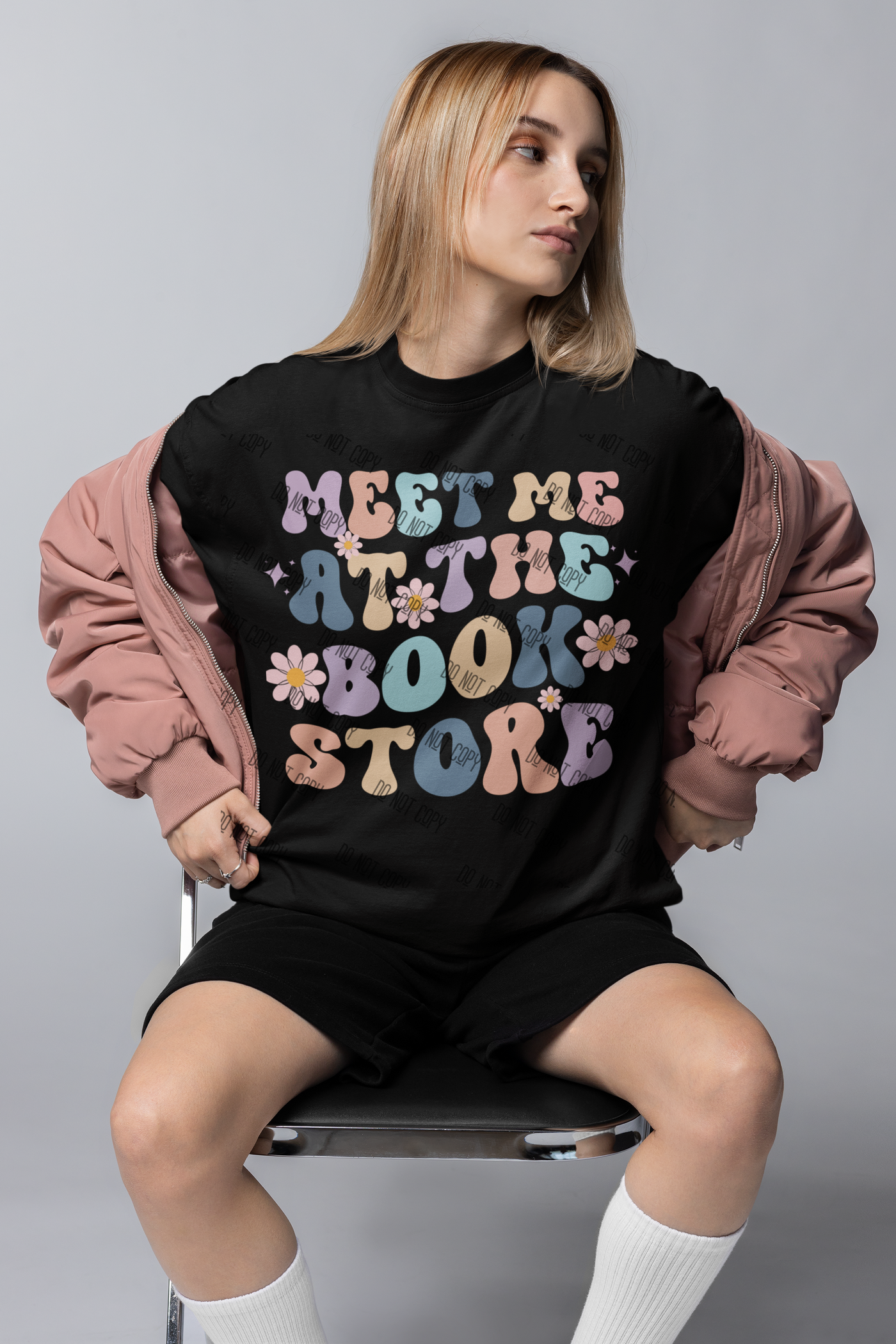 Meet Me at the Bookstore – DTF Transfer for Book Lovers | Fun & Charming Design
