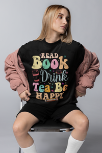 Read Book drink tea be happy  DTF