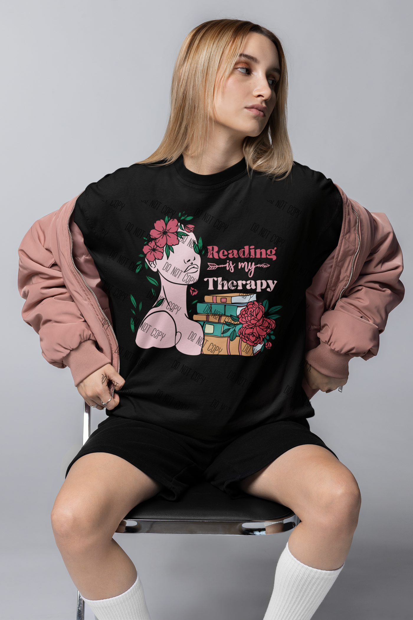 "Reading is My Therapy" – DTF Transfer for Book Lovers | Relaxing & Empowering Design for Readers