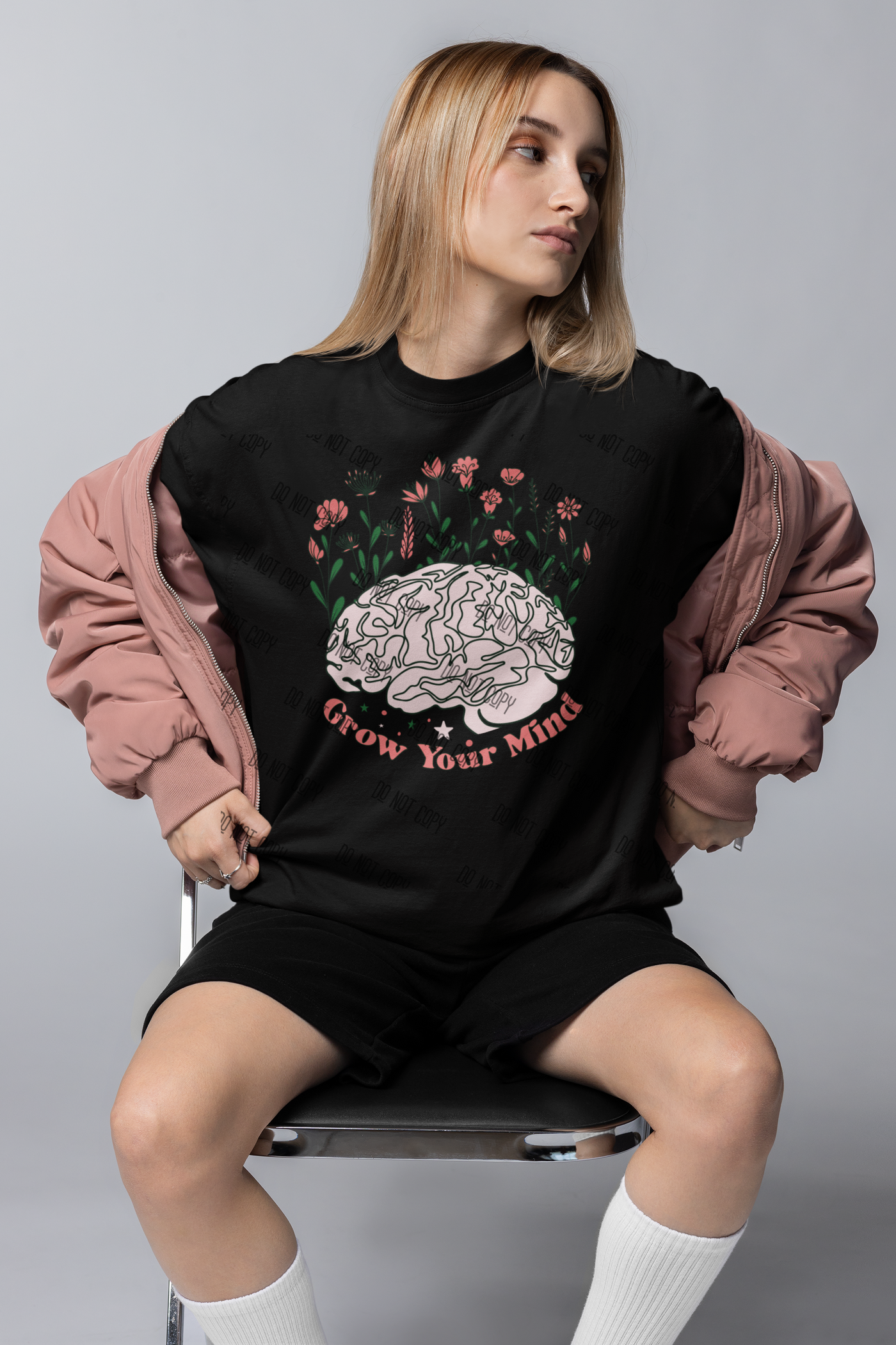 "Grow Your Mind" – DTF Transfer for Book Lovers & Knowledge Seekers | Motivational & Inspirational Design