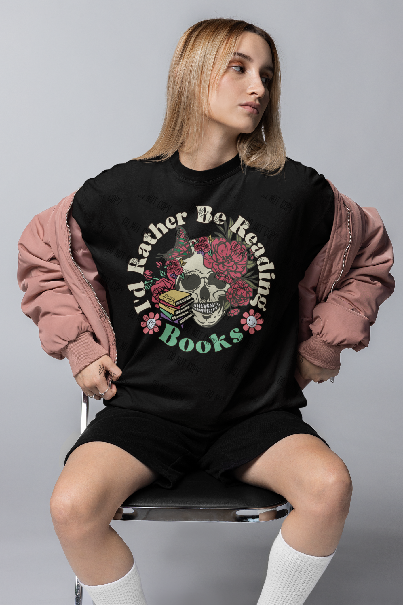 "I'd Rather Be Reading Books" – DTF Transfer for Book Lovers | Fun & Relaxed Design for Avid Readers
