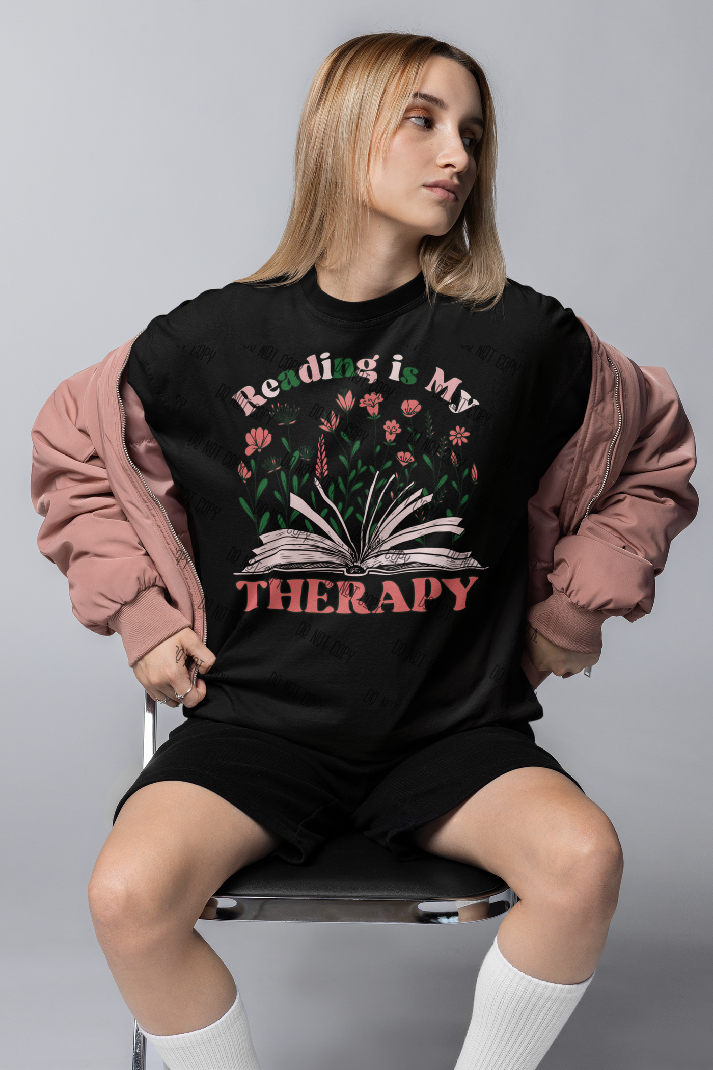 "Reading is My Therapy" – DTF Transfer for Book Lovers | Calm & Empowering Design for Bibliophiles