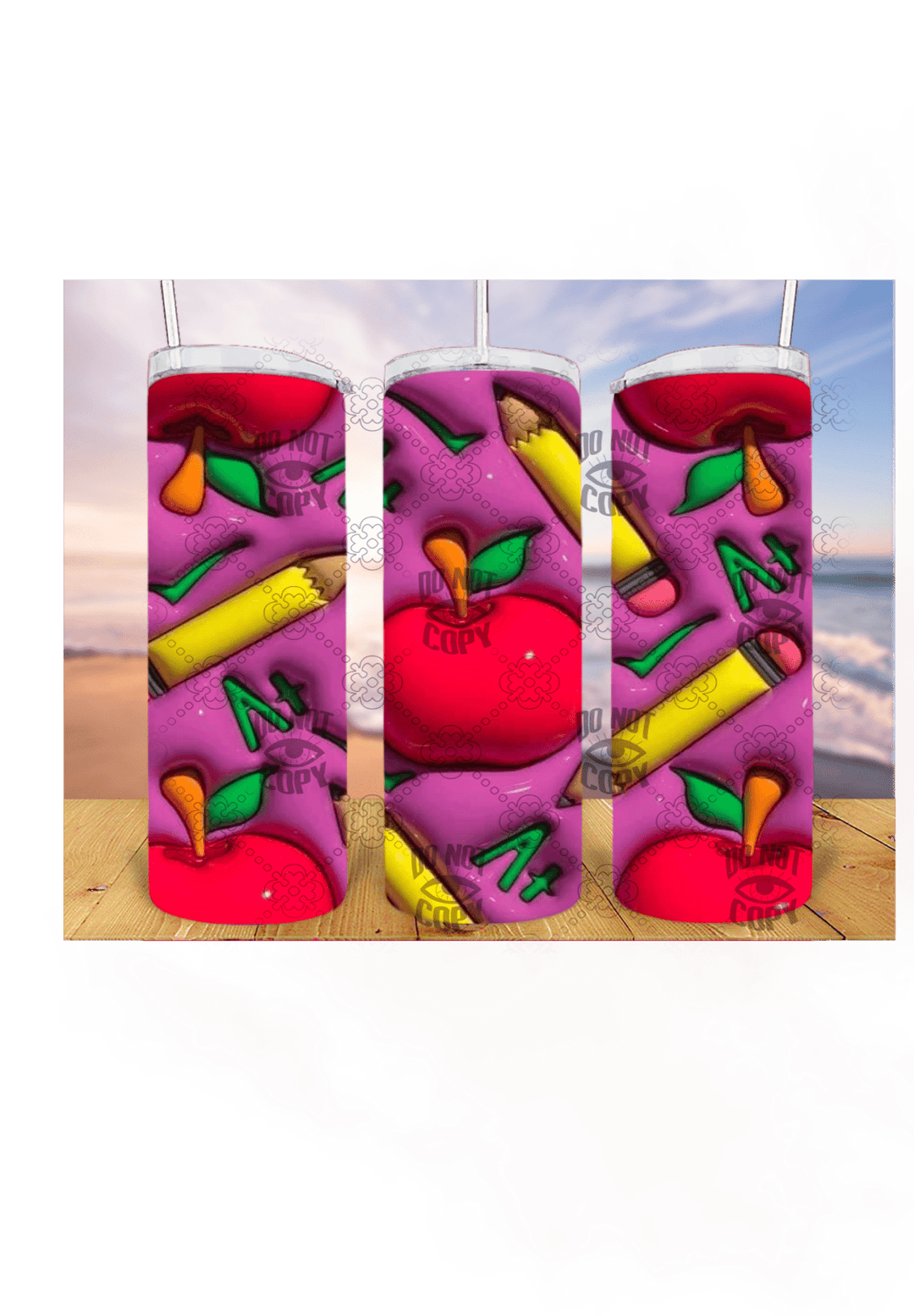 Pencil Teacher 3D 20oz Tumbler Sublimation Print - KT SUBLIMATION, DTF AND MORE LLC