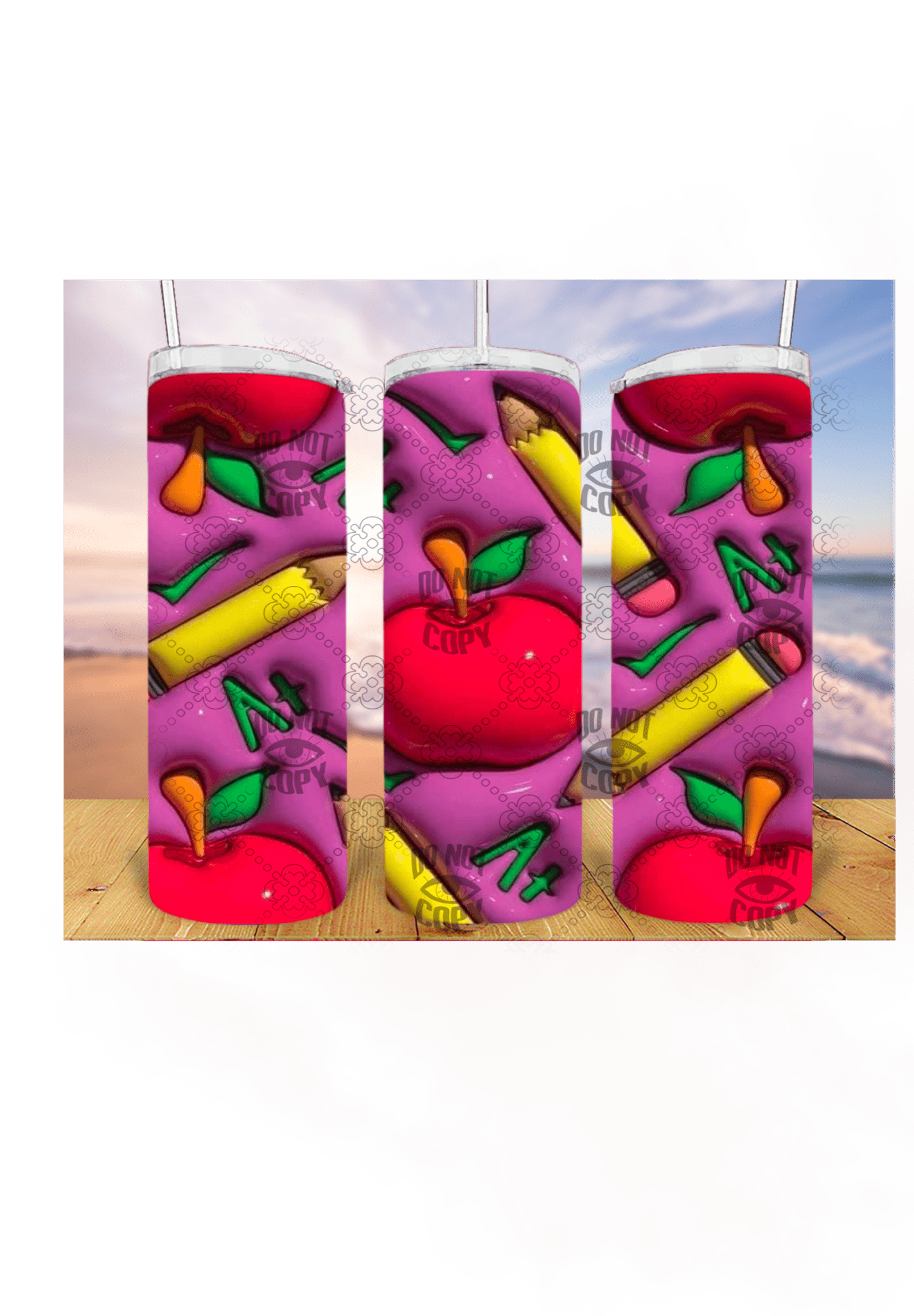 Pencil Teacher 3D 20oz Tumbler Sublimation Print