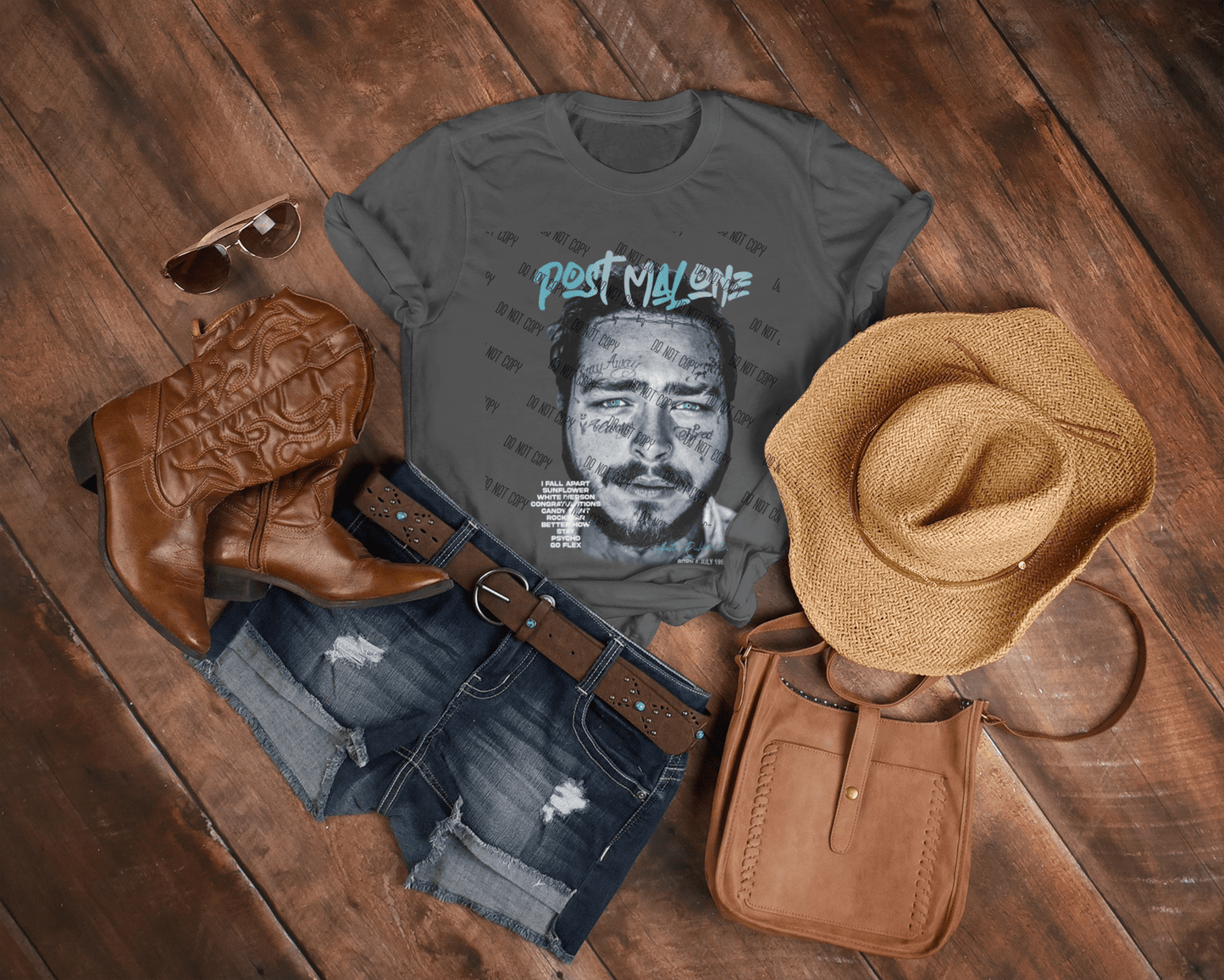 Post Malone DTF Transfer – Custom Apparel for Fans of the Chart - Topping Artist - KT SUBLIMATION, DTF AND MORE LLC