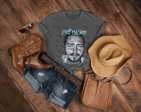 Post Malone DTF Transfer – Custom Apparel for Fans of the Chart - Topping Artist - KT SUBLIMATION, DTF AND MORE LLC
