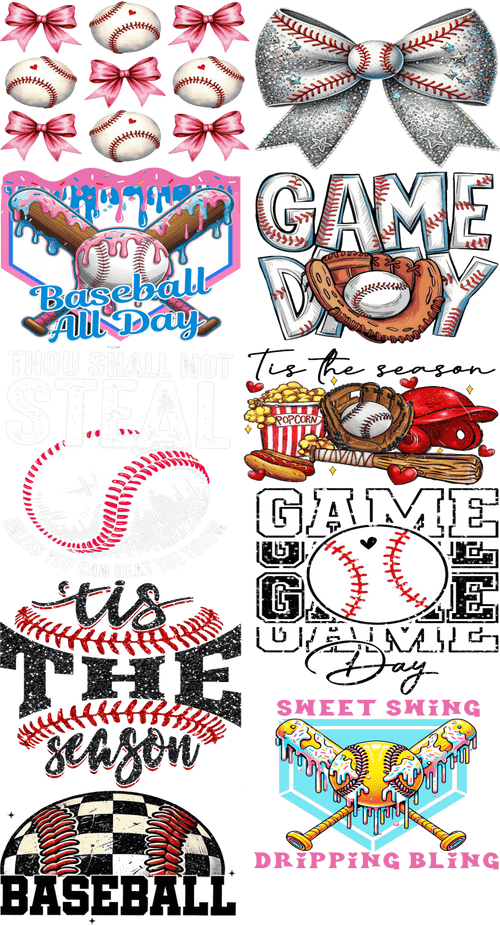 Pre - Made Baseball Season DTF Transfer – Perfect for Custom Sports Apparel! ⚾🔥 - KT SUBLIMATION, DTF AND MORE LLC