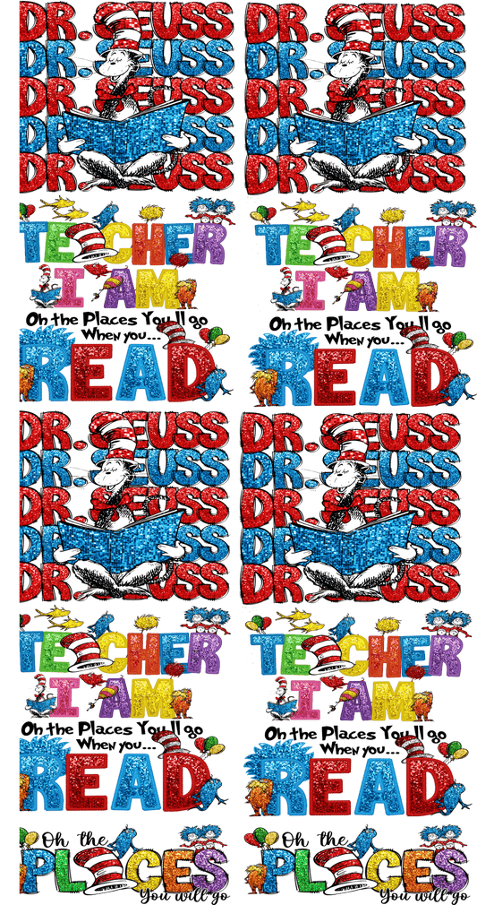 Pre - Made Glitter Dr. Seuss DTF Gang Sheet – Fun & Whimsical Transfers for Custom Apparel - KT SUBLIMATION, DTF AND MORE LLC