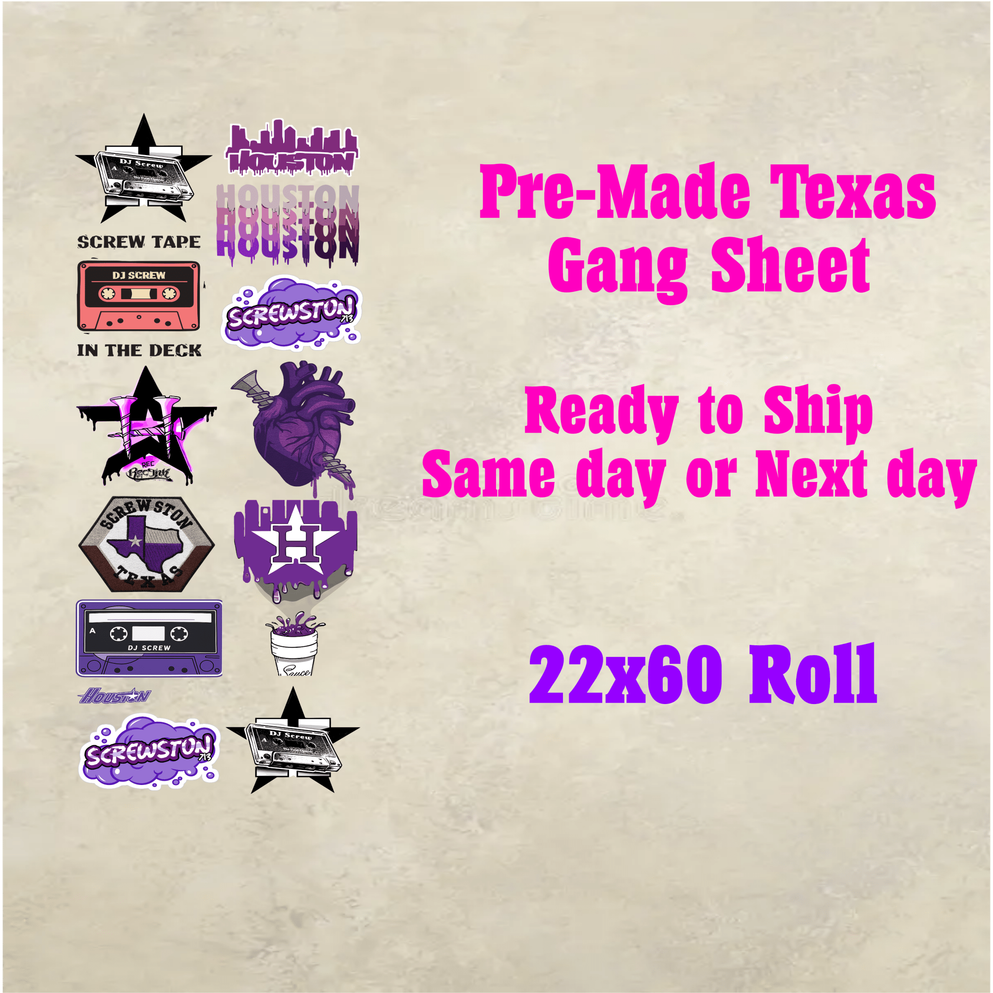 Pre-Made Screwton DTF Gang Sheet