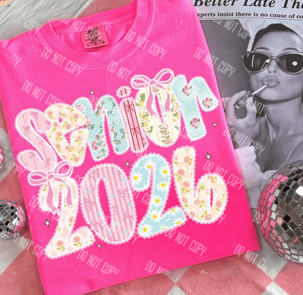 Preppy Graduation Senior 2026 DTF Transfer – Trendy Ready-to-Press Design for Custom Tees