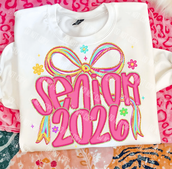 Preppy Graduation Senior 2026 DTF Transfer – Trendy Ready - to - Press Design for Custom Tees - KT SUBLIMATION, DTF AND MORE LLC
