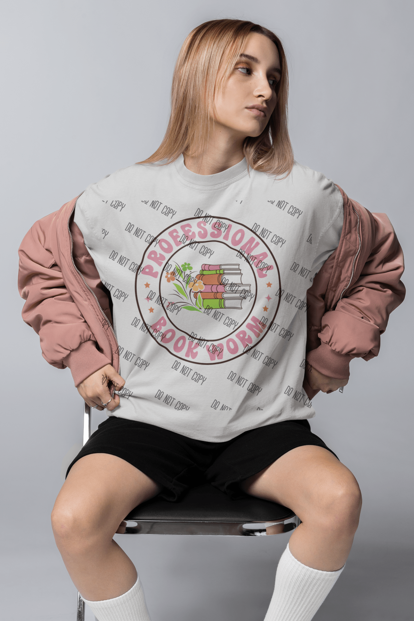 "Professional Bookworm" – DTF Transfer for Book Lovers | Fun & Bold Design for Avid Readers - KT SUBLIMATION, DTF AND MORE LLC