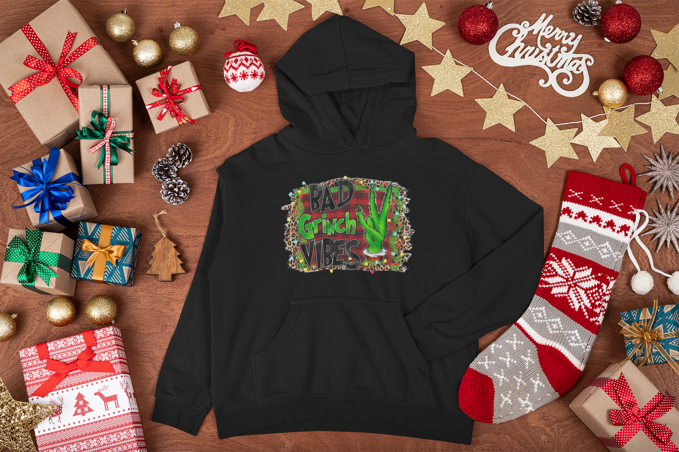Bad Grinch Vibes Christmas DTF Transfer, Grinch Direct to Film Transfer