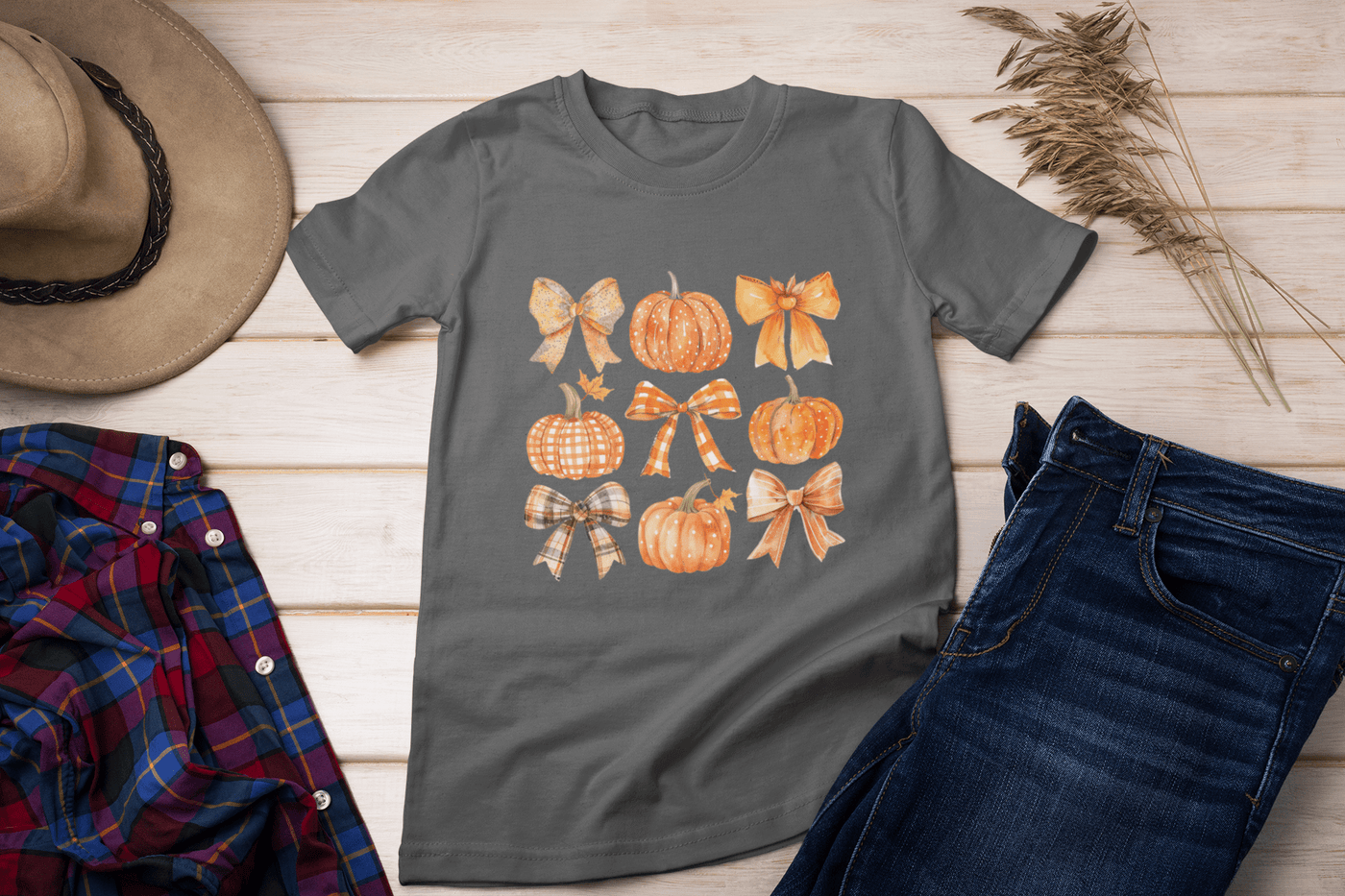Pumpink and bows DTF - KT SUBLIMATION, DTF AND MORE LLC
