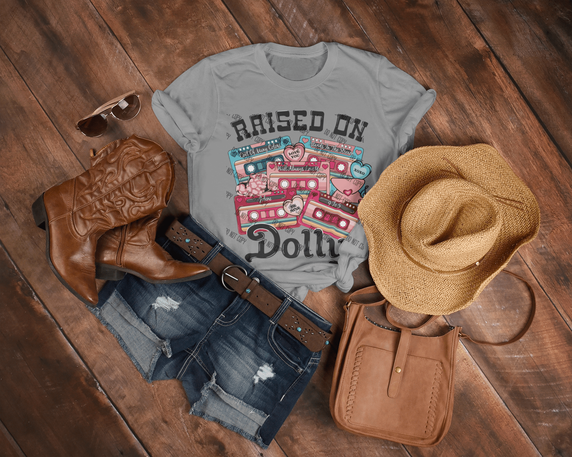 Raised on Dolly DTF Transfer – Country Music & Southern Charm Print for Custom Apparel - KT SUBLIMATION, DTF AND MORE LLC