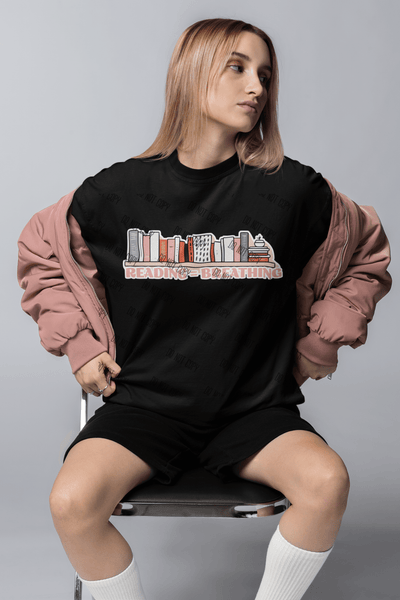 "Reading = Breathing" – DTF Transfer for Book Lovers | Simple & Powerful Design - KT SUBLIMATION, DTF AND MORE LLC