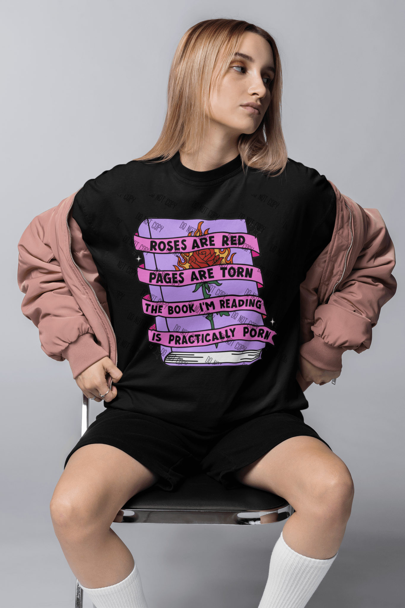 Roses Are Red, Pages Are Torn - DTF Design for Book Lovers DTF