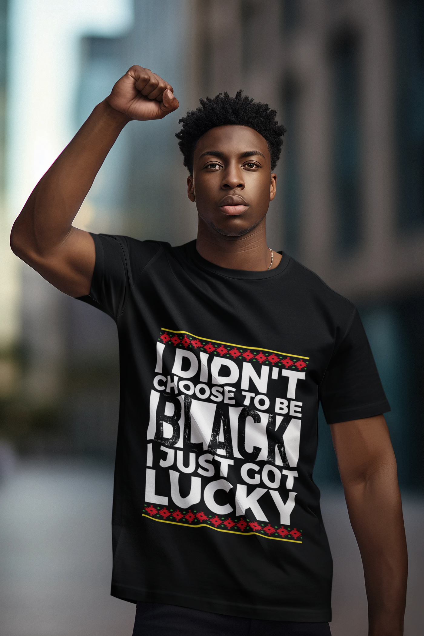 I didn’t choose to be Black I just got lucky DTF, ready to press transfer