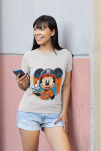  ASTROS DTF  T-Shirt  Mickey H Design Hat Limited Edition Custom Printing Graphic Tee Fashion Disney