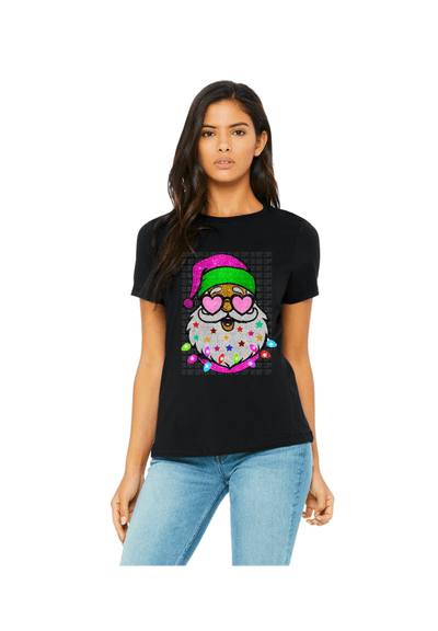 Santa glitter DTF Product Sparkly Christmas Apparel - KT SUBLIMATION, DTF AND MORE LLC