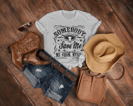 "Somebody Save Me" DTF Transfer | Ready - to - Press | Music - Inspired Bold Design - KT SUBLIMATION, DTF AND MORE LLC