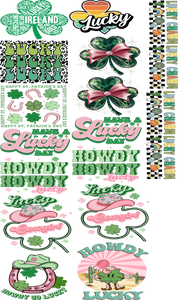 Pre-Made Lucky Transfers for Custom Apparel, St. Patrick’s Day DTF Gang Sheet