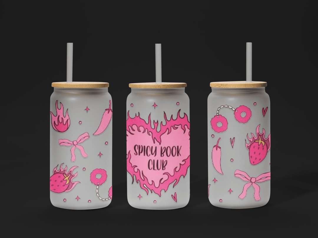 Spicy Book Club UV DTF Wrap – Waterproof & Ready to Apply for 16oz Glass Cups! ✨ - KT SUBLIMATION, DTF AND MORE LLC