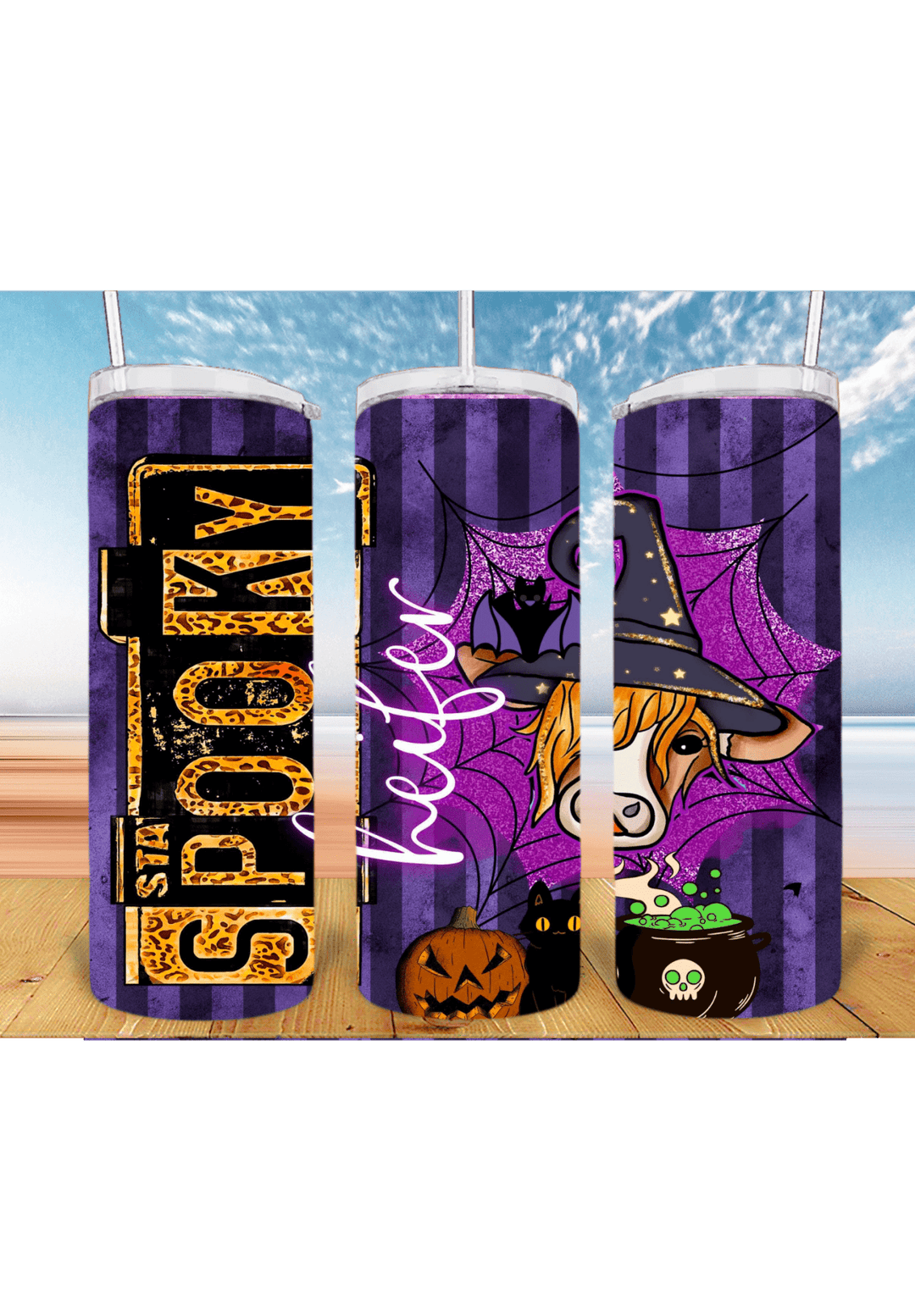 Spooky Heifer 20oz Tumbler Sublimation Print - KT SUBLIMATION, DTF AND MORE LLC