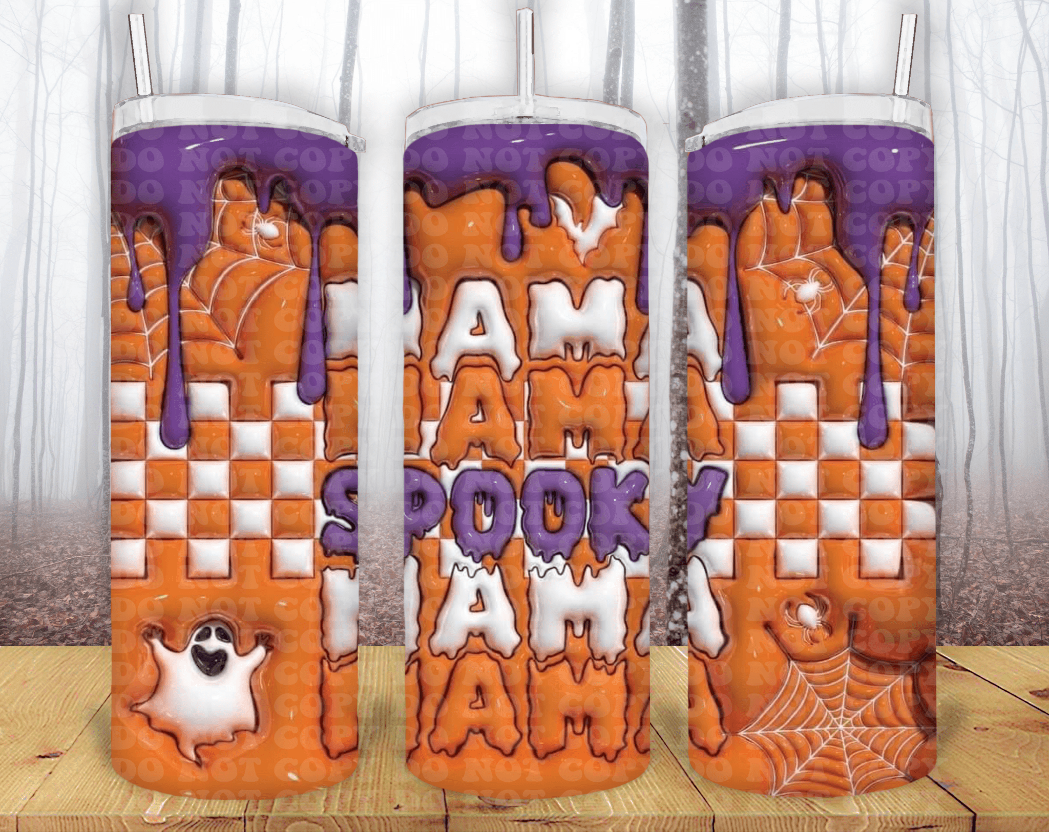 Spooky mama 3D 20oz Tumbler Sublimation Print - KT SUBLIMATION, DTF AND MORE LLC