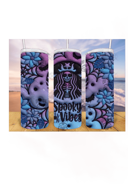 Spooky Vibes 3D 20oz Tumbler Sublimation Print - KT SUBLIMATION, DTF AND MORE LLC