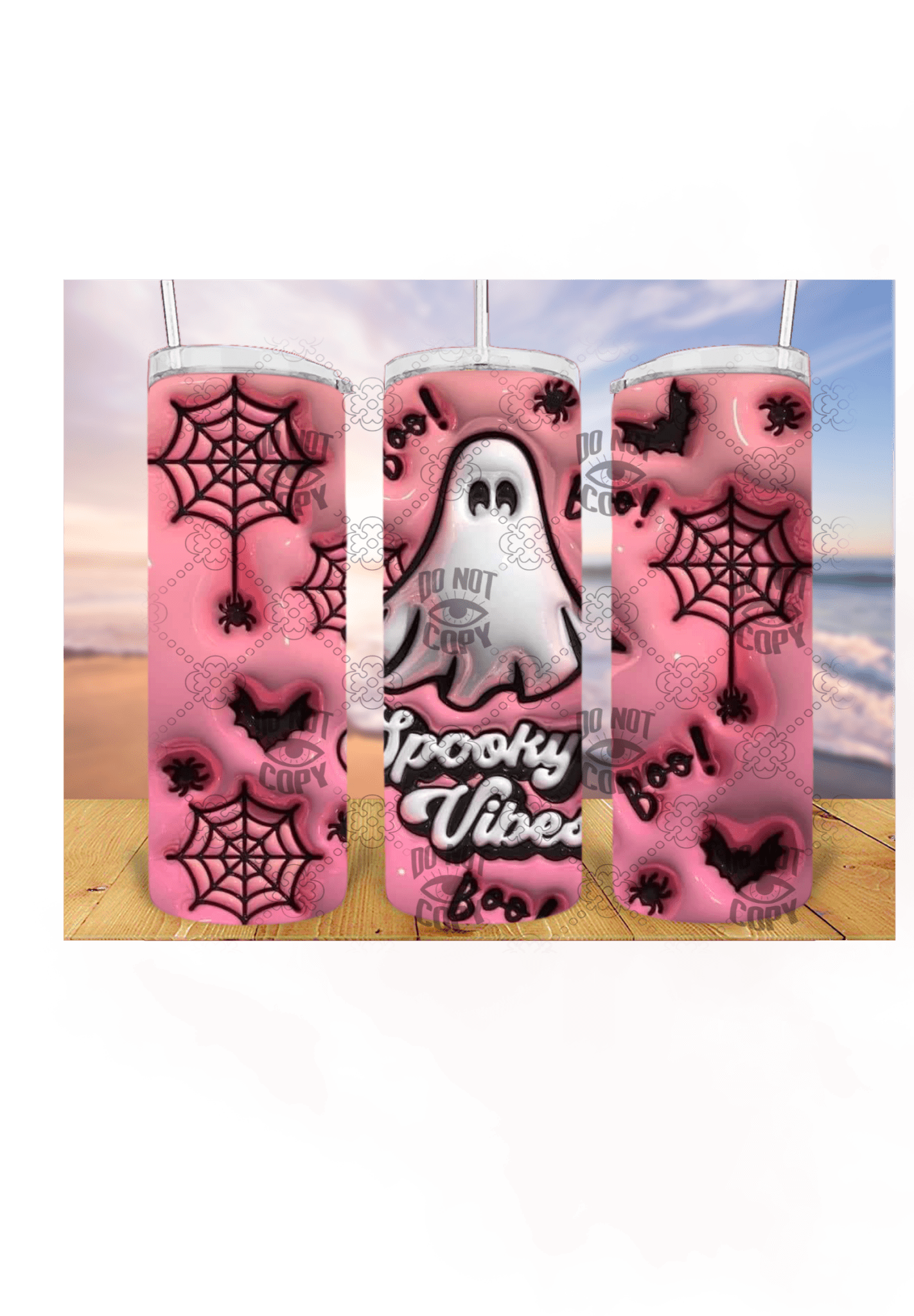 Spooky Vibes 3D 20oz Tumbler Sublimation Print - KT SUBLIMATION, DTF AND MORE LLC