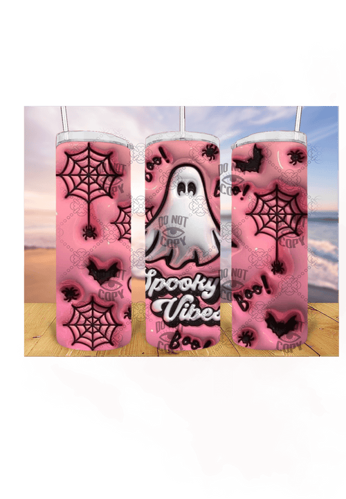 Spooky Vibes 3D 20oz Tumbler Sublimation Print - KT SUBLIMATION, DTF AND MORE LLC