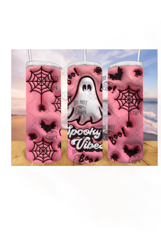 Spooky Vibes 3D 20oz Tumbler Sublimation Print - KT SUBLIMATION, DTF AND MORE LLC