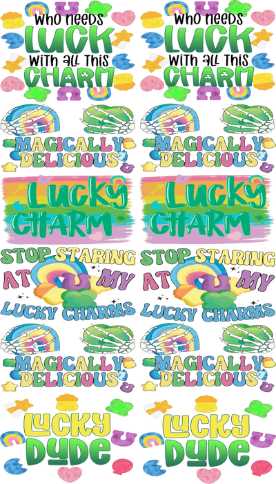 St. Patrick’s Day Lucky Charm DTF Gang Sheet – Pre - Made Festive Transfers for Custom Apparel - KT SUBLIMATION, DTF AND MORE LLC