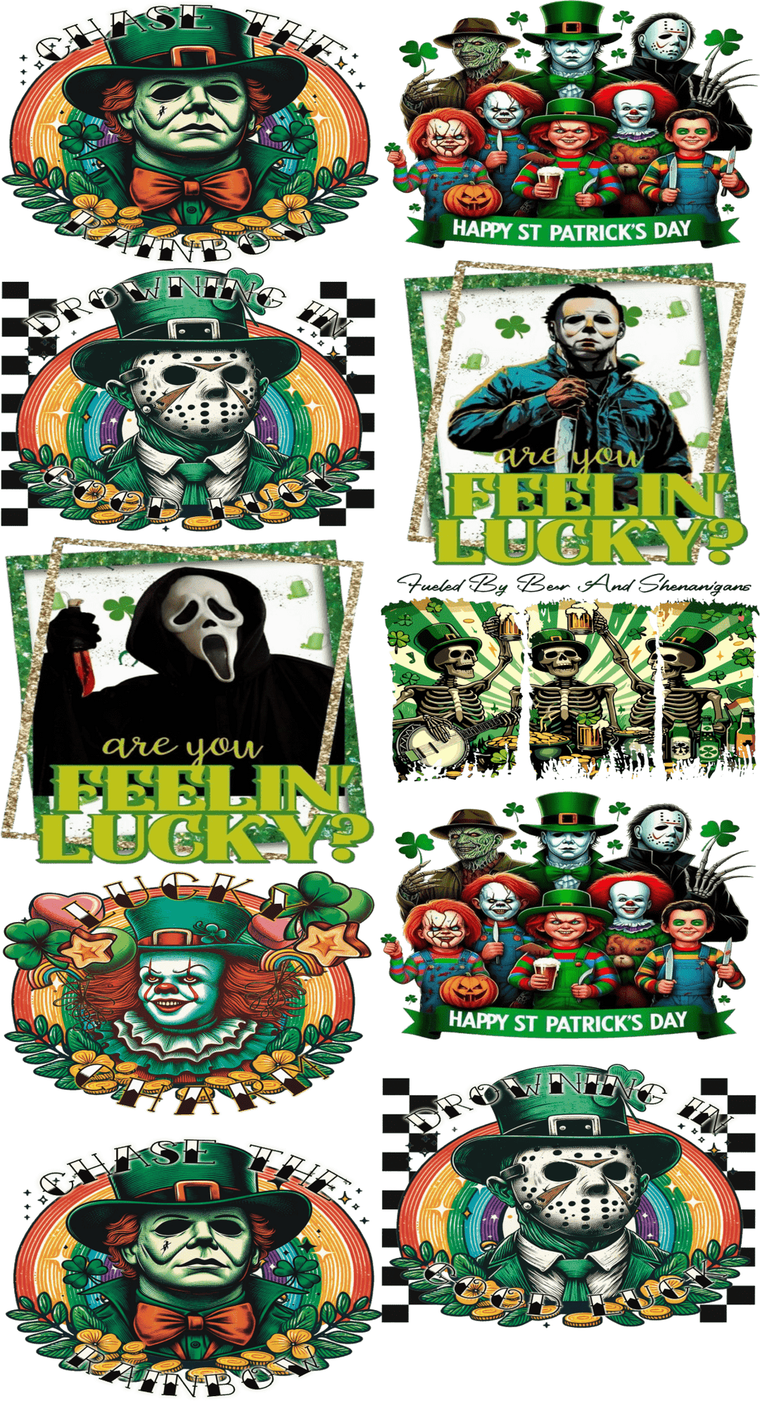 St. Patrick’s Day Lucky Charm DTF Gang Sheet – Pre - Made Festive Transfers for Custom Apparel - KT SUBLIMATION, DTF AND MORE LLC