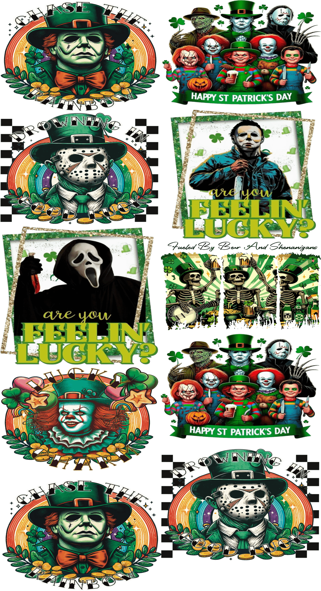 St. Patrick’s Day Lucky Charm DTF Gang Sheet – Pre - Made Festive Transfers for Custom Apparel - KT SUBLIMATION, DTF AND MORE LLC