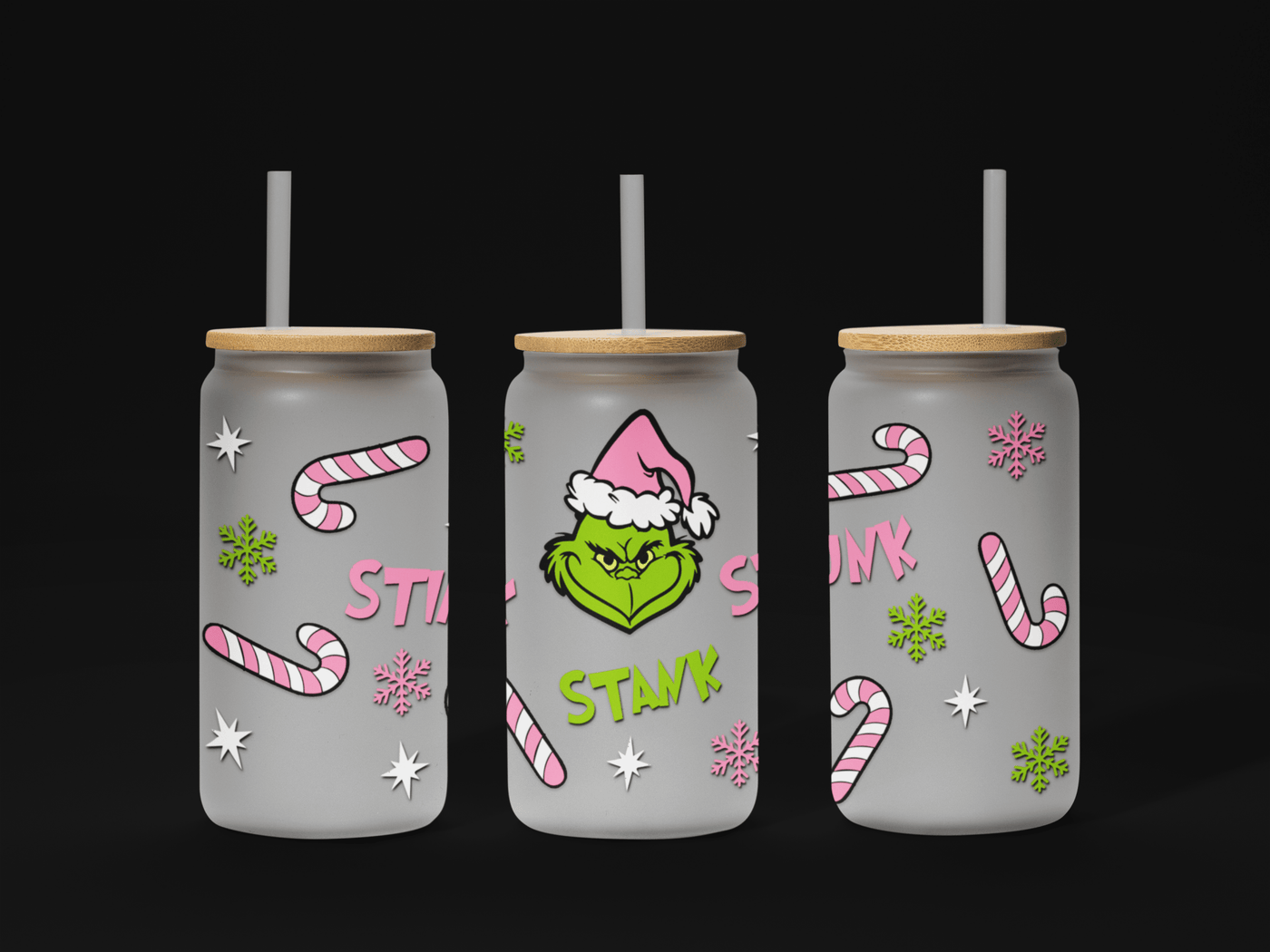 Stink, Stank, Stunk 16oz UV DTF Wrap – Funny Christmas Wrap for Libbey Glass Cans - KT SUBLIMATION, DTF AND MORE LLC