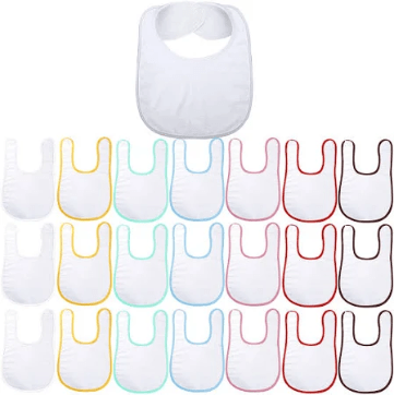 Sublimation Blanks White Bibs | Baby Bibs for Heat Transfer & Custom Printing - KT SUBLIMATION, DTF AND MORE LLC