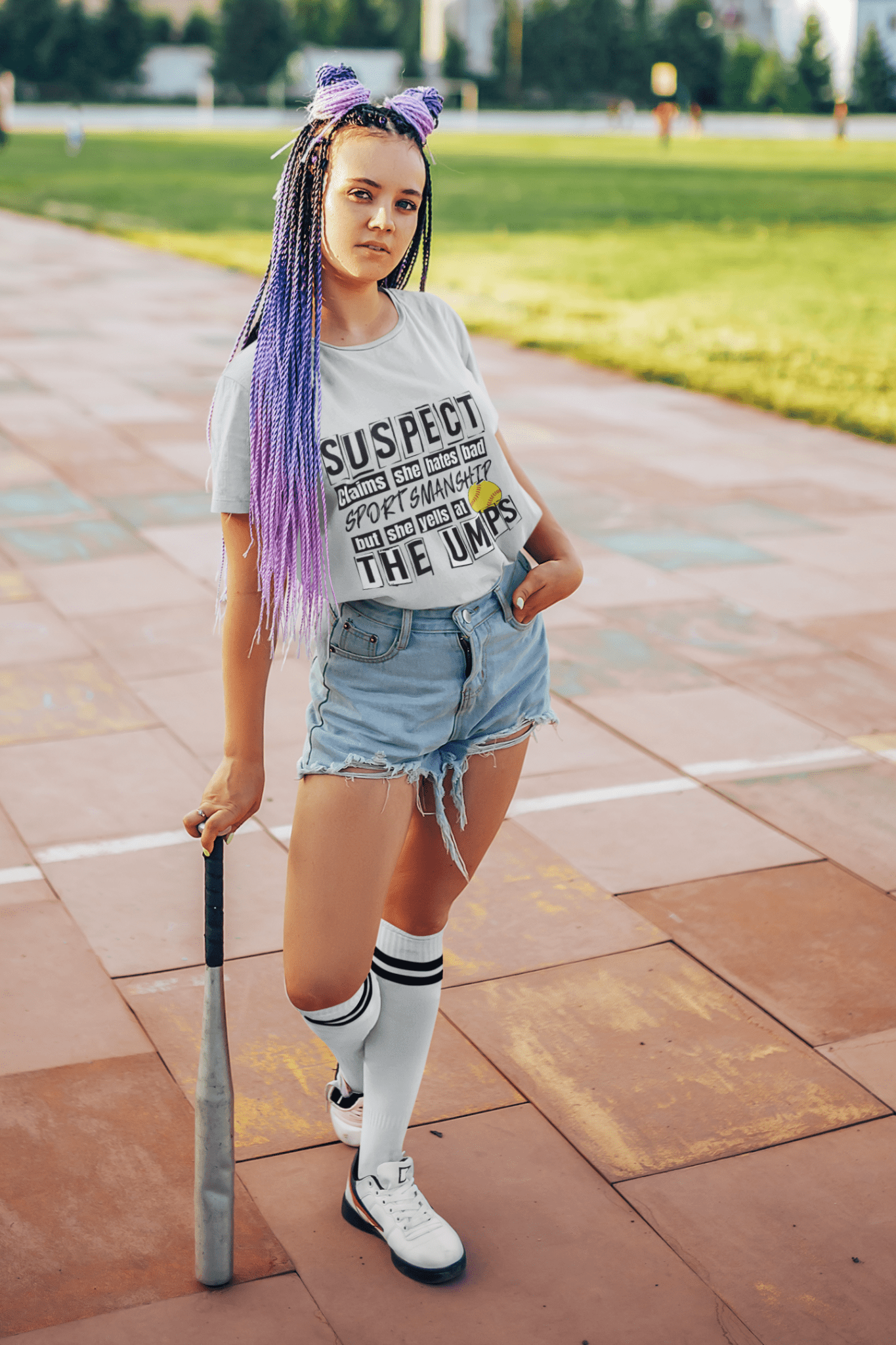 Suspect Claim She Hates Bad Sportsmanship, but she yellos at the Umps DTF Transfer - KT SUBLIMATION, DTF AND MORE LLC