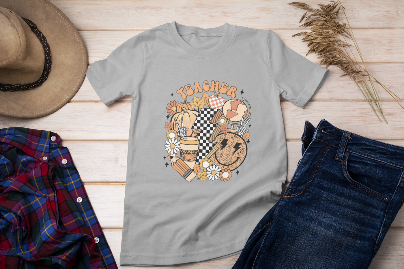 Teachers Fall DTF Transfer – Cozy Autumn Teacher Shirt Design