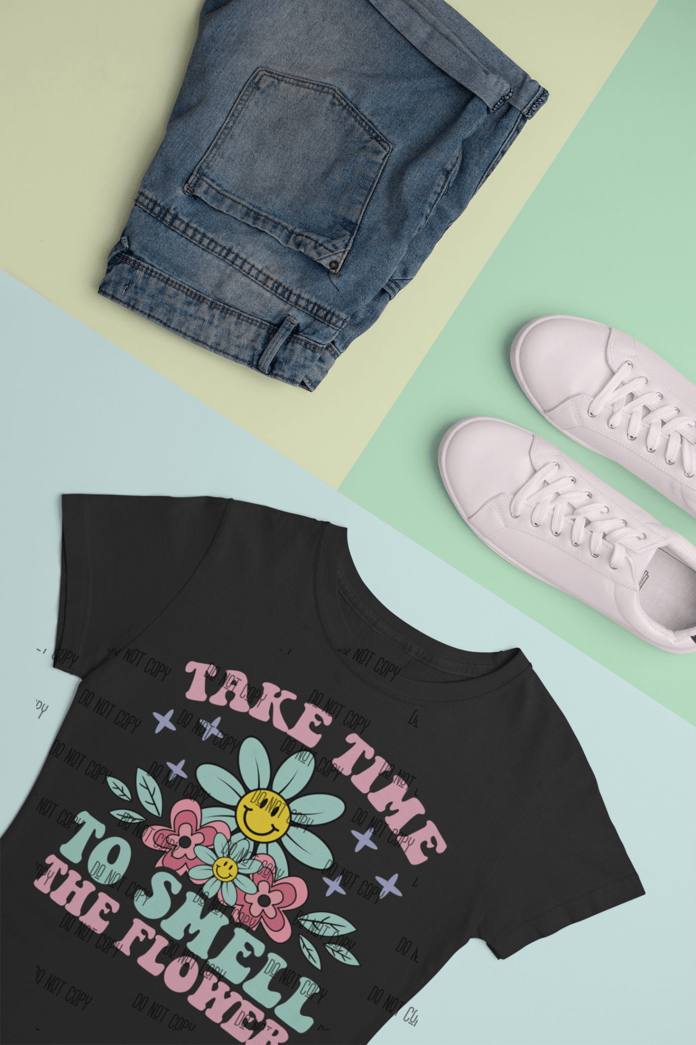 Take Time to Smell the Flowers DTF Transfer – Relaxation & Nature - Inspired Heat Transfer - KT SUBLIMATION, DTF AND MORE LLC