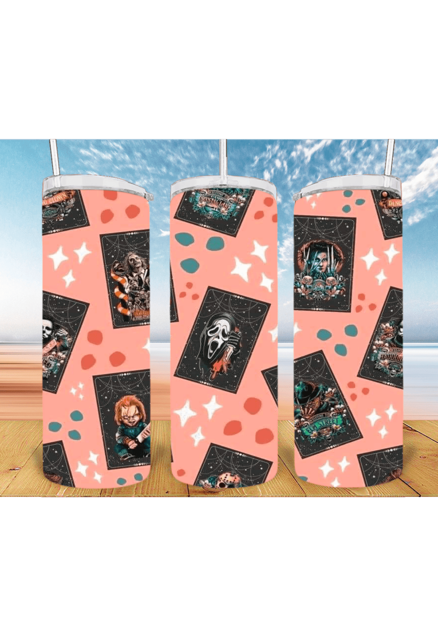 Tarot Horror 20oz Tumbler Sublimation Print - KT SUBLIMATION, DTF AND MORE LLC
