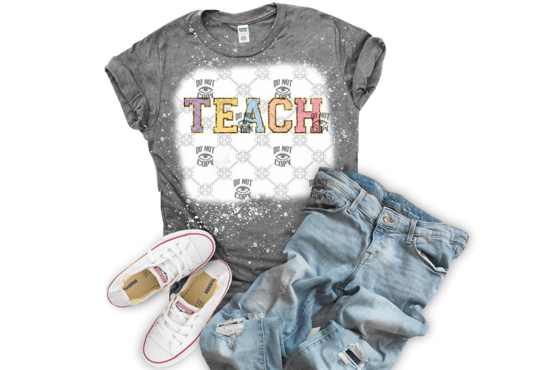 Teach Faux Embroidery DTF ready to press transfer - KT SUBLIMATION, DTF AND MORE LLC