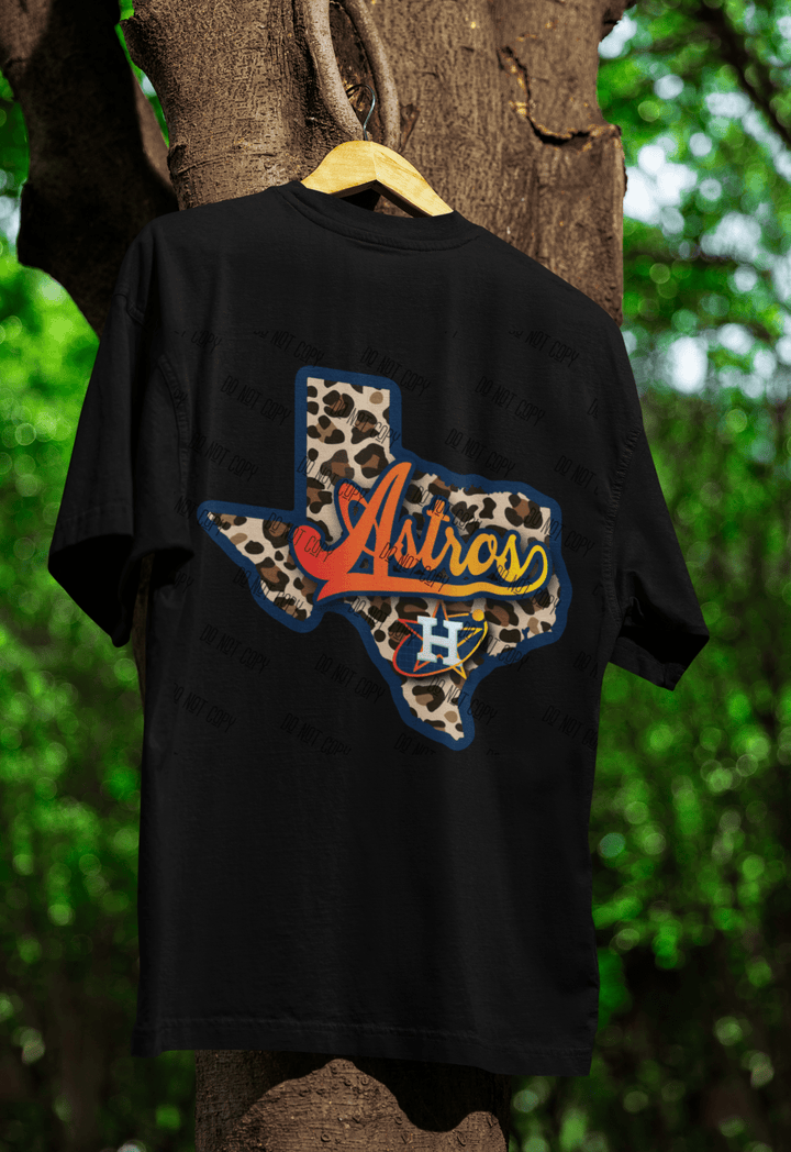 Texas Cheeta Astros DTF redy to press transfer - KT SUBLIMATION, DTF AND MORE LLC