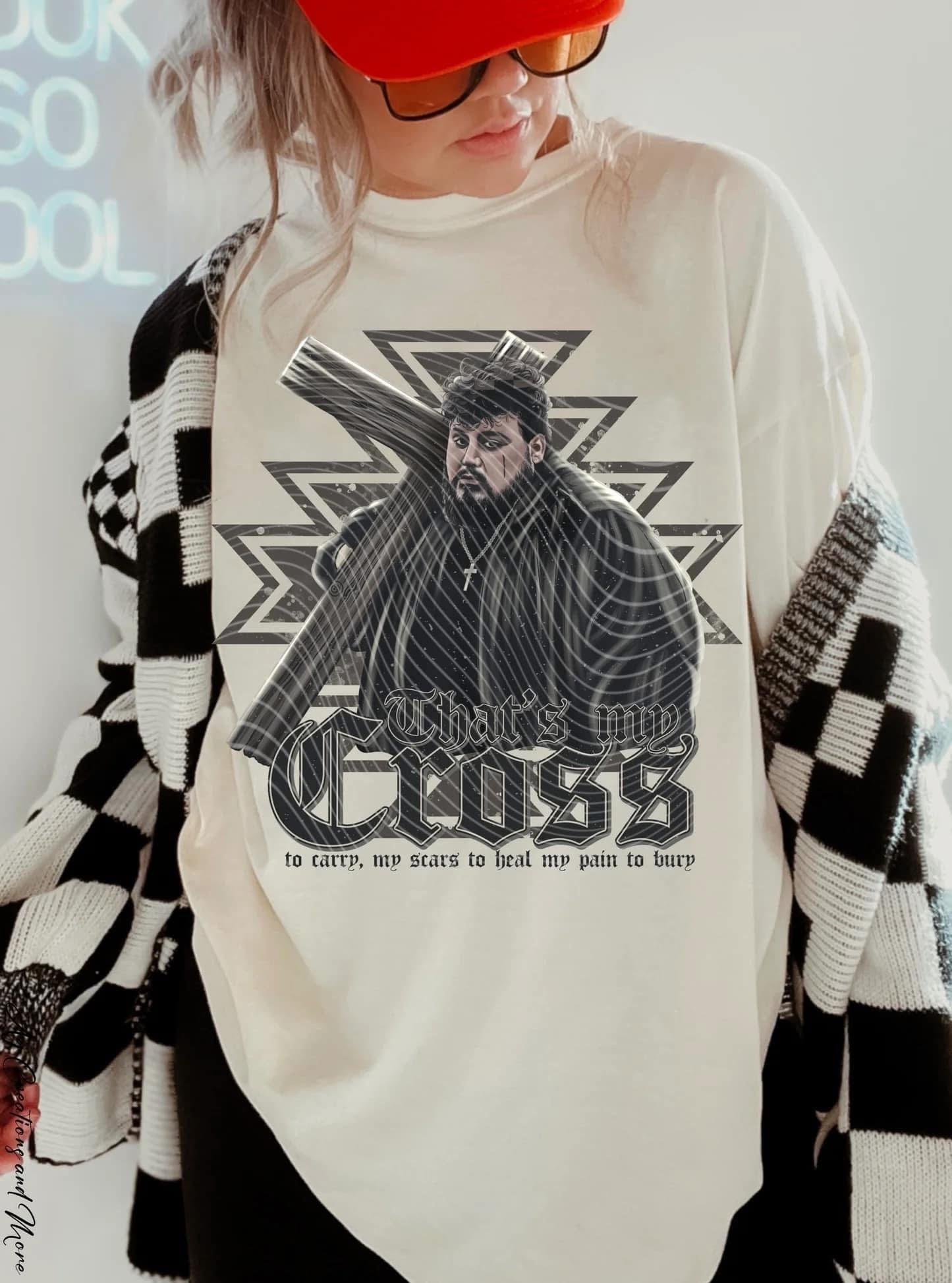 That's My Cross" Beige Jelly Roll DTF Transfer – Ready to Press! 🎸✝️✨ - KT SUBLIMATION, DTF AND MORE LLC