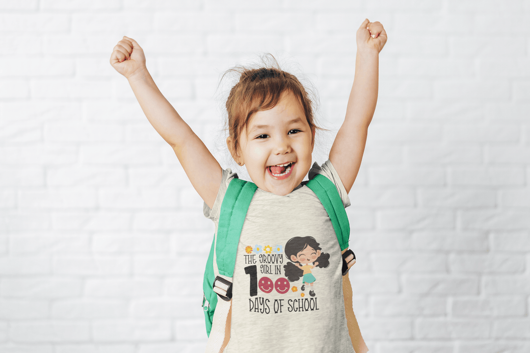 The groovy girl in 100 days of school DTF - KT SUBLIMATION, DTF AND MORE LLC