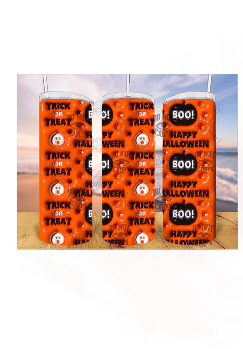 Trick or treat 3D 20oz Tumbler Sublimation Print - KT SUBLIMATION, DTF AND MORE LLC